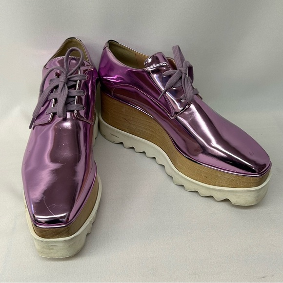 Stella McCartney Elyse Metallic Pink Platform Size 8 / 38 - Picture 8 of 15